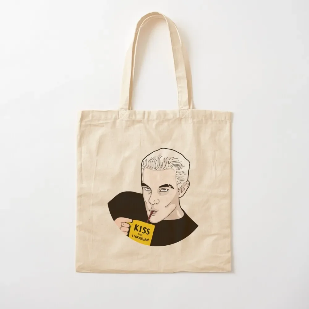 

Spike Kiss the Librarian BtVS Tote Bag woman shopping bag cute tote bag Gift Canvas