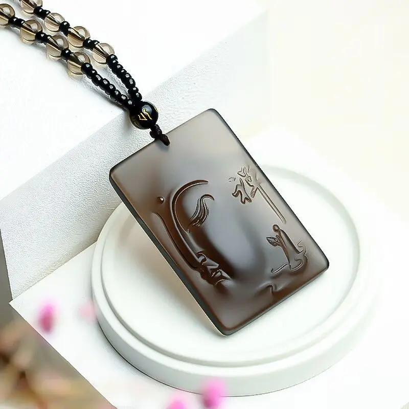 Ice Obsidian Zen Heart Enlightenment Buddha Card Pendant Men's and Women's High-grade