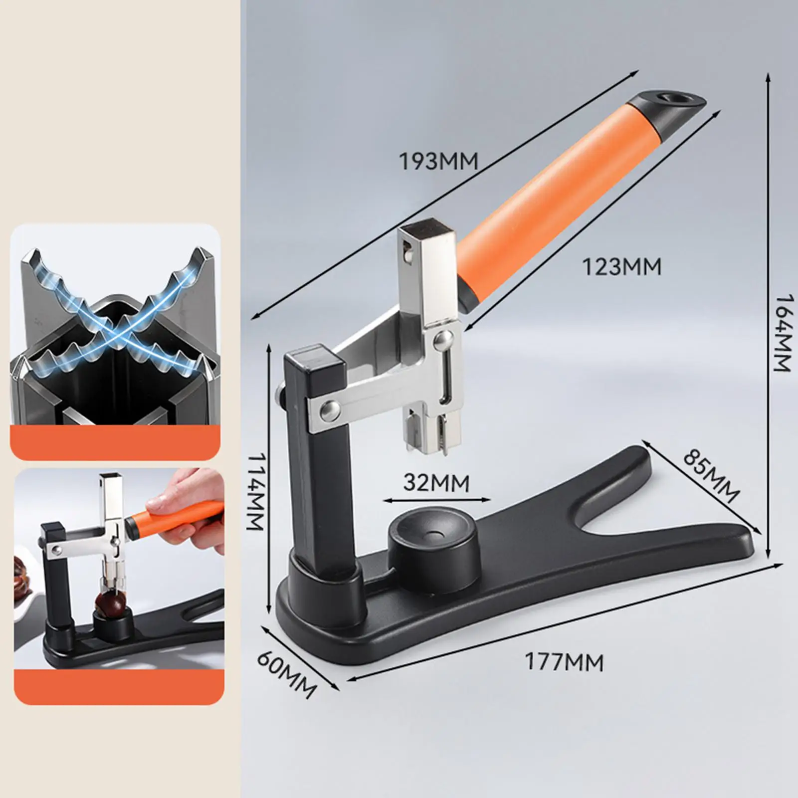 Abridor de Castañas, Pinza para Castañas, Ahorra Esfuerzo, Uso en Cocina, Descascarador Práctico, Resistente, Multiusos, Ergonómico, Cascanueces