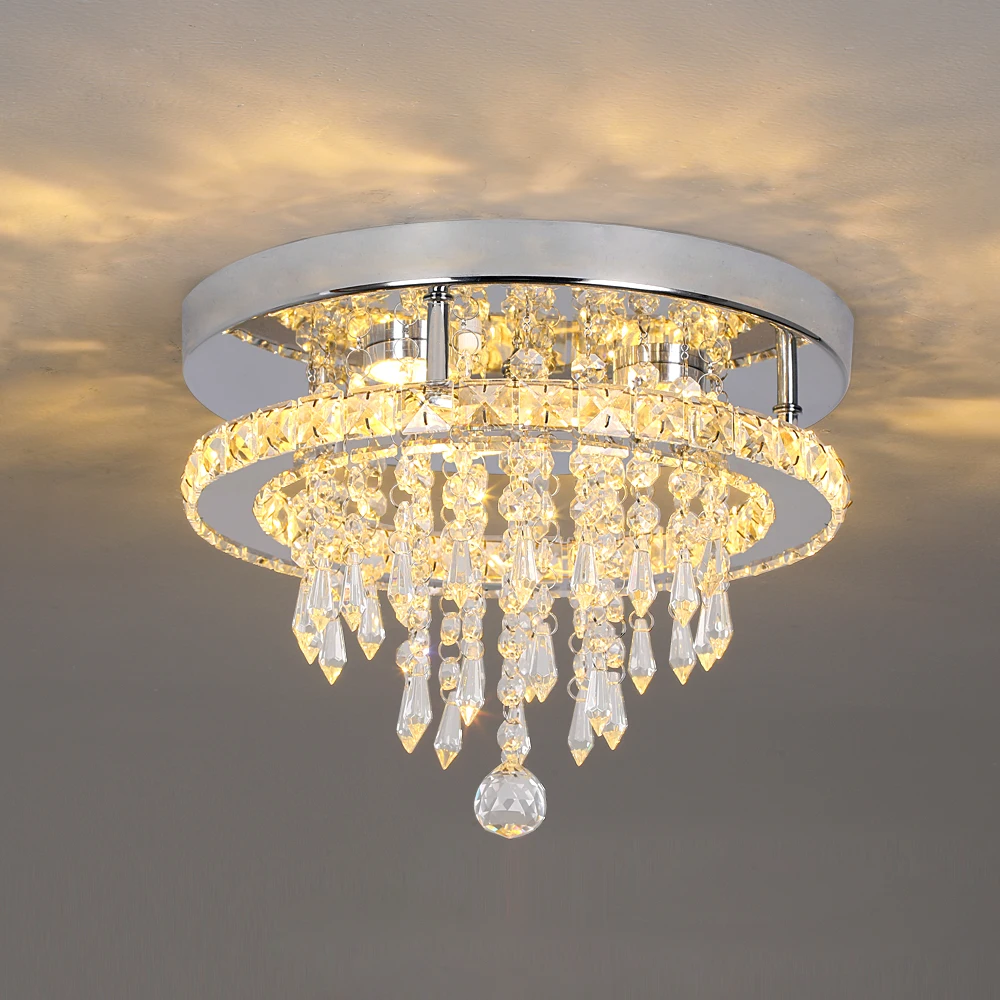 

GreeLustr Modern K9 Crystal Chandelier Led For Dining Room Stainless Steel Ceiling Lamp Light Fixture Kitchen Lustres Luminaire