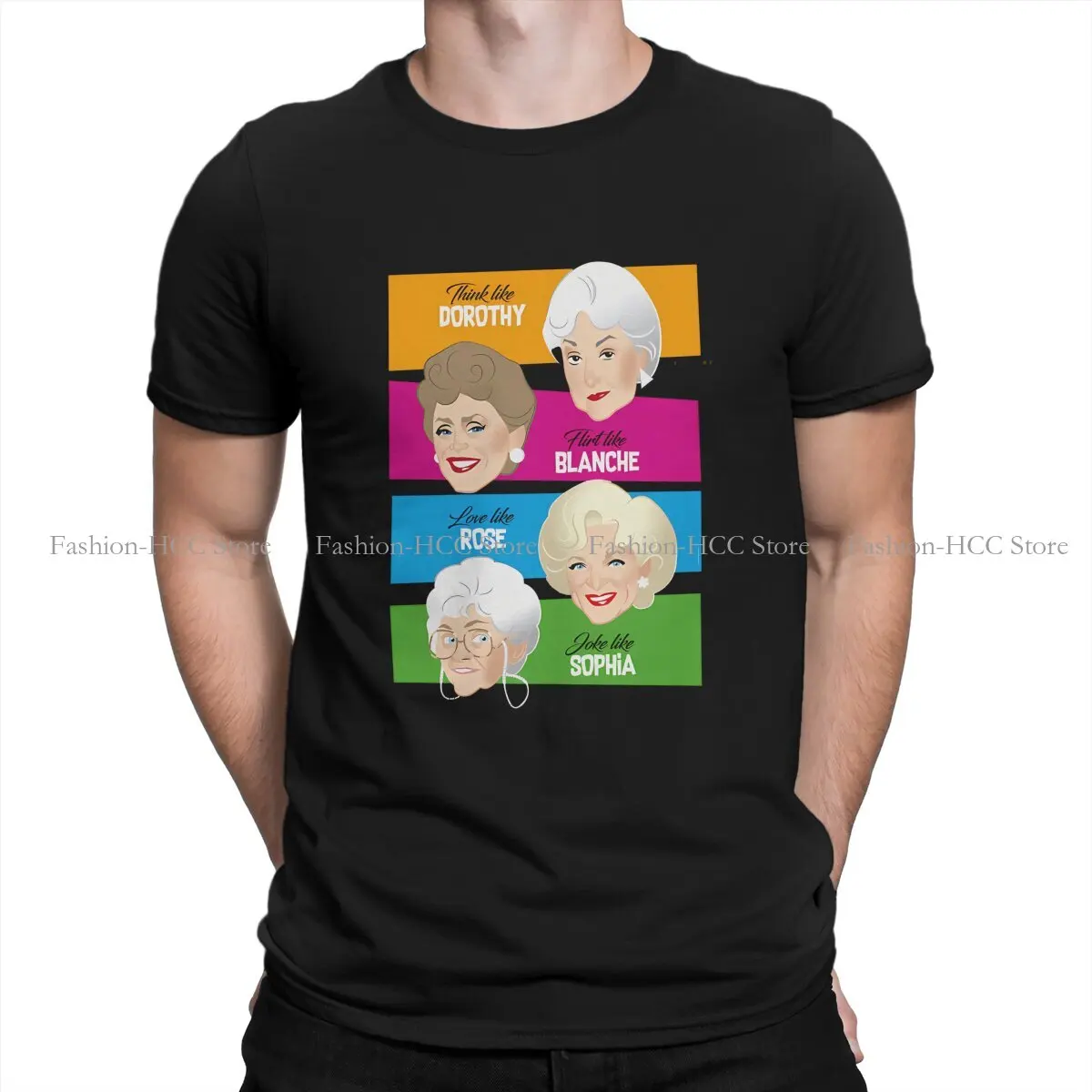 Think, Flirt Love And Joke Harajuku Polyester TShirt Golden Girls Printing Tops Casual T Shirt Men Tee