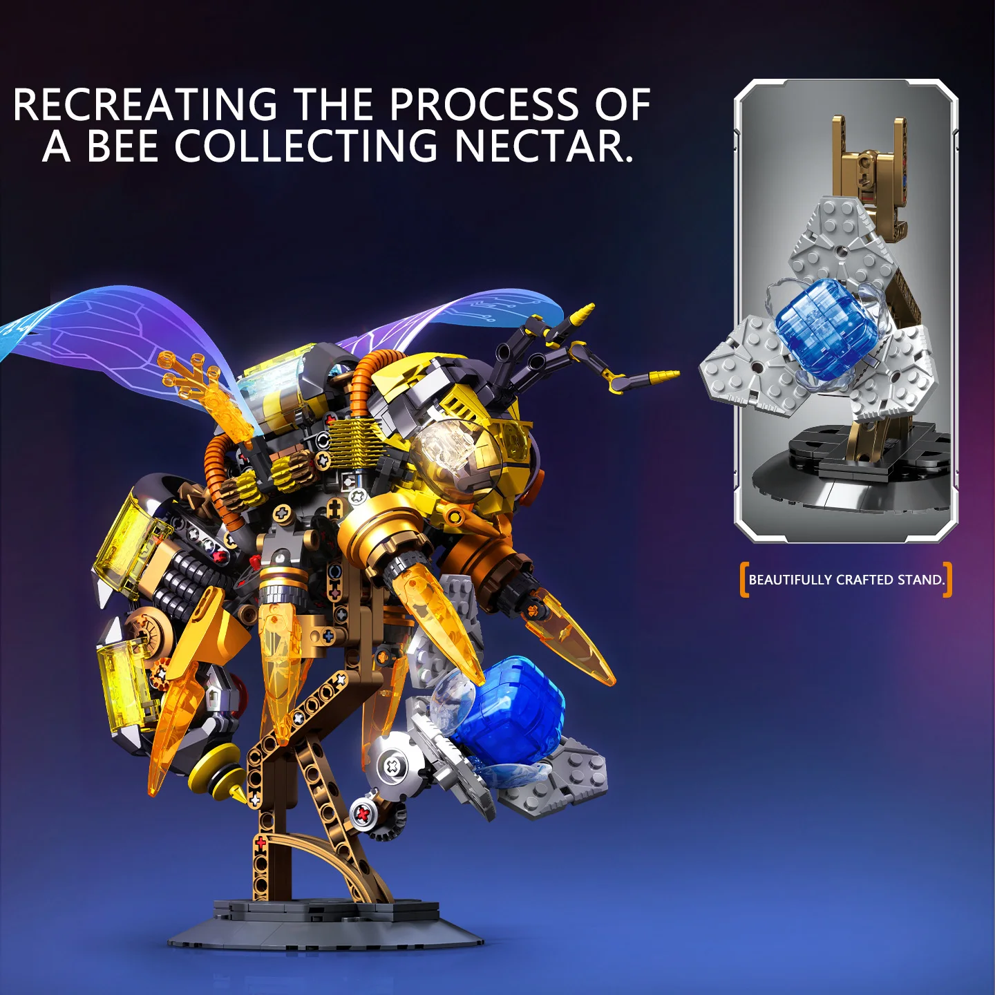 SEMBO BLOCK 637pcs MOC Animal Series Robot Building Blocks Bee Model Mecha Building Bricks Ornament Boys Toy Kids Halloween Gift