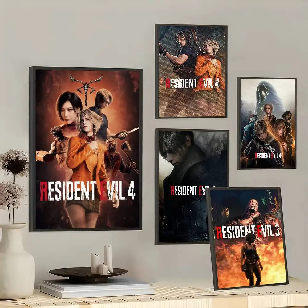 GAME R-resident E-Evil Good Quality Prints And Posters Vintage Room Home Bar Cafe Decor Aesthetic Art Wall Painting