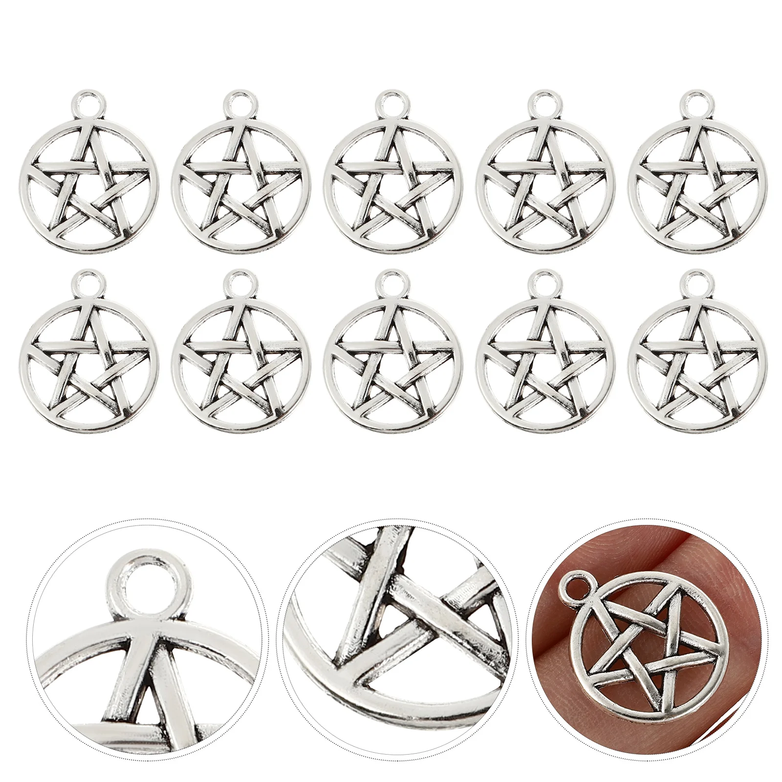 50 PCS Pendant Unisex Pentagram for Men Women Pattern Hollow Out Necklace Style