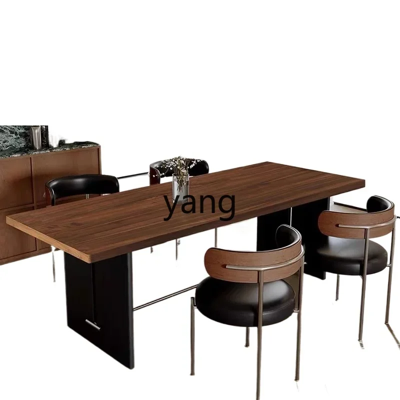 

CX solid wood dining table and chair combination small apartment retro tea table simple medium and ancient style desk