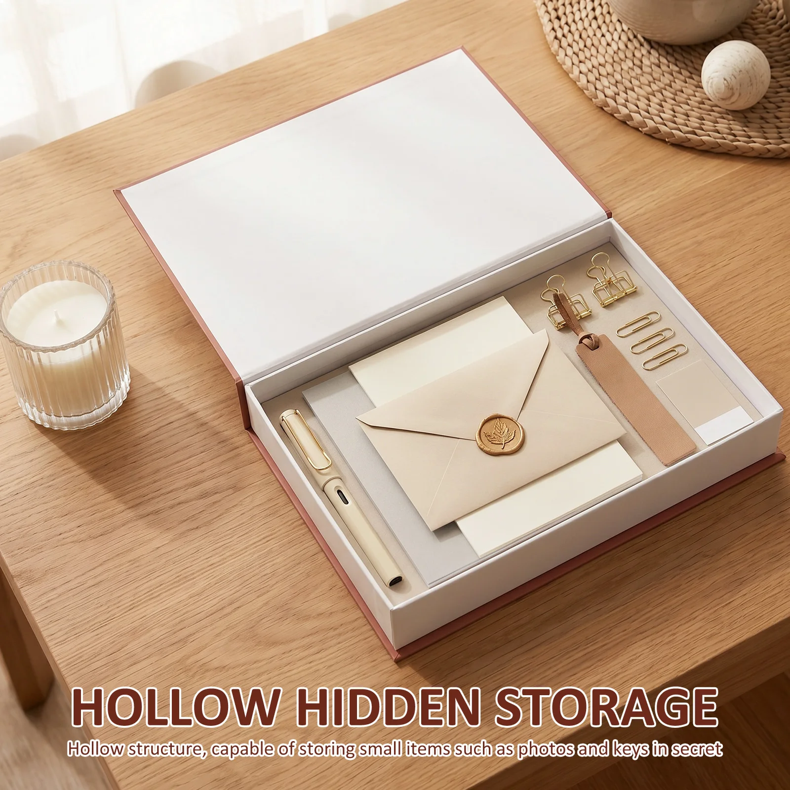 2Pc Decorative Faux Books Creative English Letter Print Simulation Book Stylish Keepsake Box Storage Box for Desktop Shelf Decor