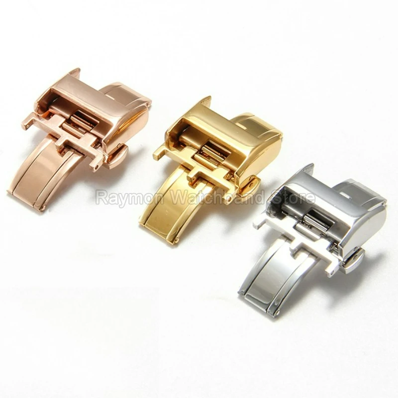 For Longines Master Flagship Watchband Accessories Folding Buckle Rose Golden Silver Double Press Butterfly Clasps 18mm