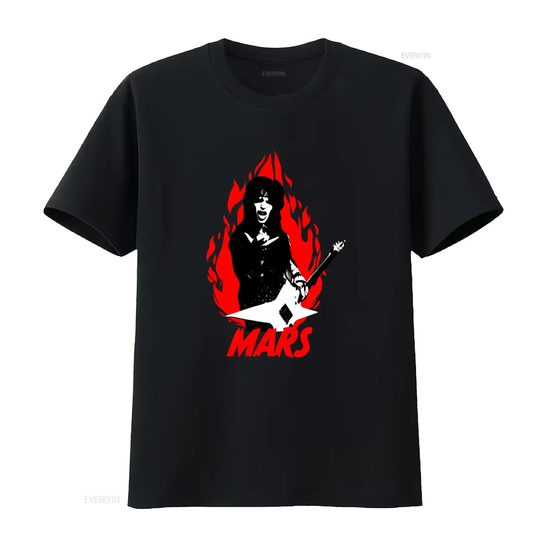 Mick Mars T Shirt Glam Rock Heavy Metal Guns Guitarist Fire Design  vintage Washed Slightly Unisex Stretched streetwear Stylish