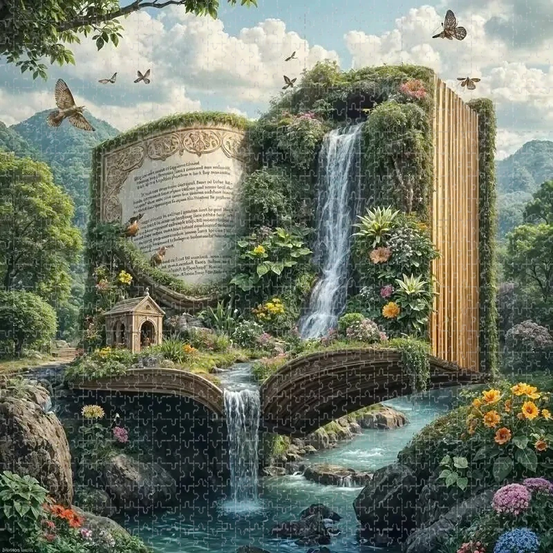 

Пазл для взрослых 50x50 см, 1025 деталей, с изображением лесных цветов и пейзажа, развивающая игрушка, праздничный подарок, идеально подходит для творческих занятий своими руками