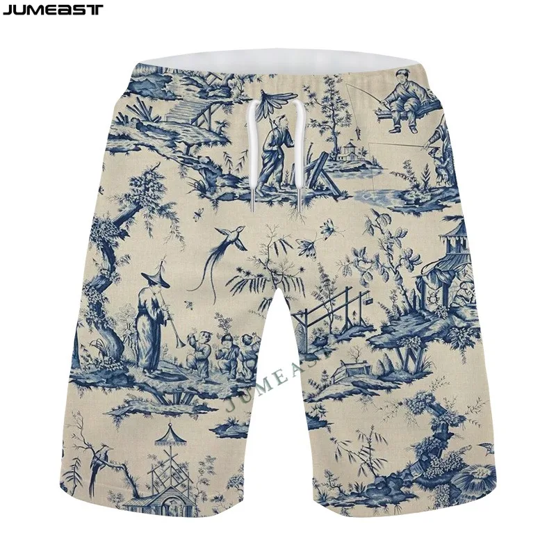 Jumeast-pantalones cortos con pintura de tinta para hombre y mujer, bañadores de gran tamaño, pantalones de chándal informales para playa, 3D