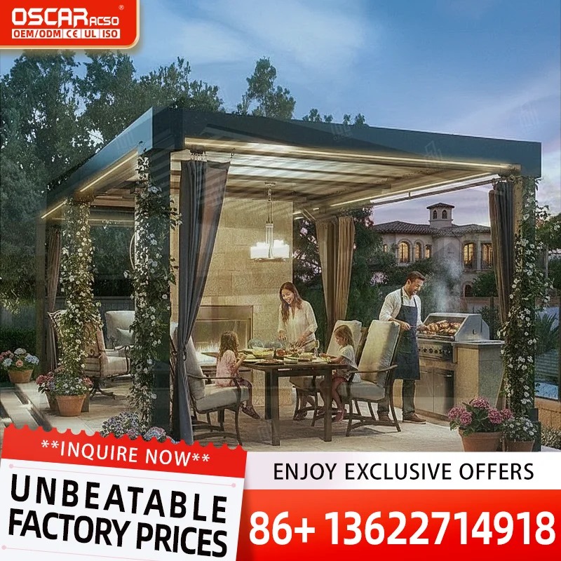 Special Offers Folding Garden Gazebo with Iron Steel Frame for Backyard Patio Lawn pergola
