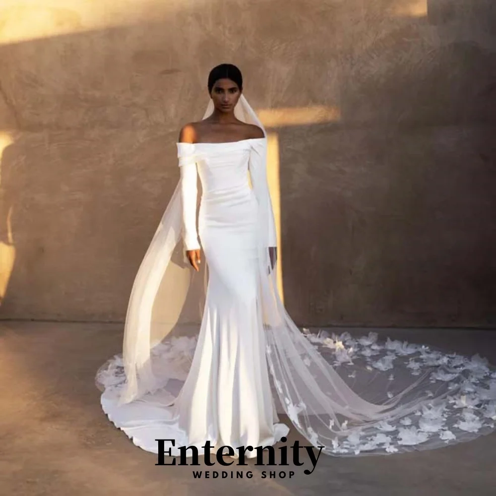

Customized Sexy Flower Applique Wedding Dress Exquisite Boat Neck Ruffles Bridal Gown Half Sleeve Wedding Gown Vestidos De Novia
