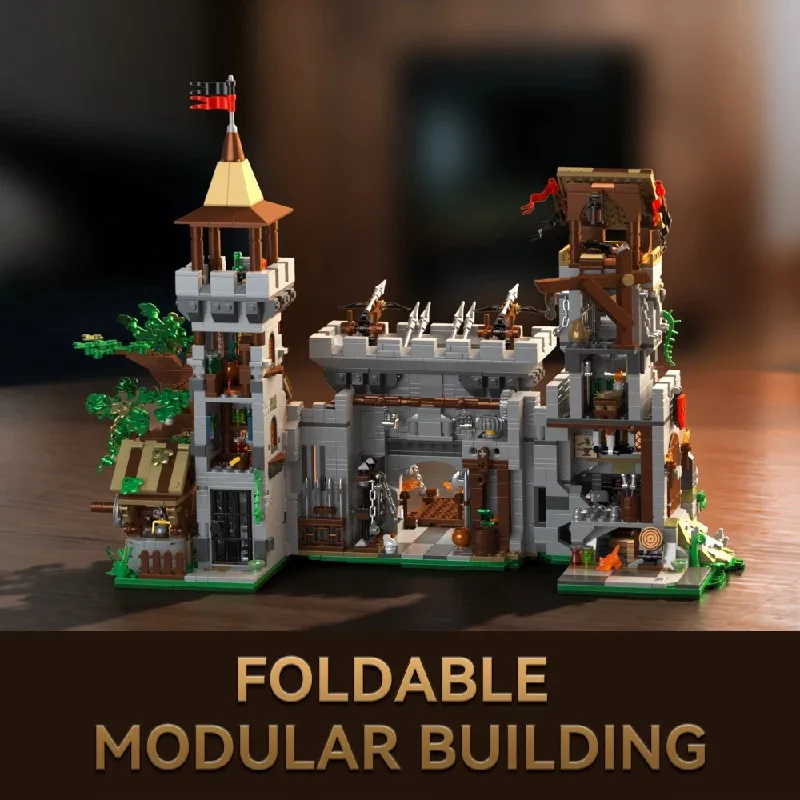 2568 قطعة قلعة الفارس القرون الوسطى منزل المباني مجموعات شقة المدينة العمارة وحدات بنة التجمع أطقم منمذجة هدية