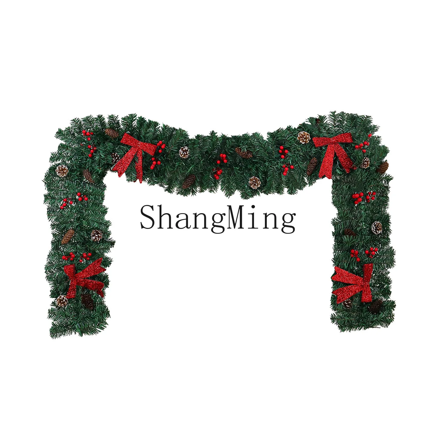 

PYH new Christmas rattan pine cone bow decoration window festive atmosphere Christmas decoration
