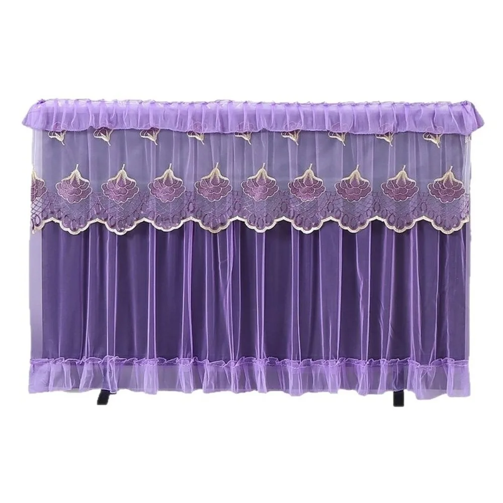 

Embroidered Lace TV Dust Cover Ultra-thin Double-layer TV Screen Monitor Cloth Heat Dissipation Wave Edge TV Protective Cover