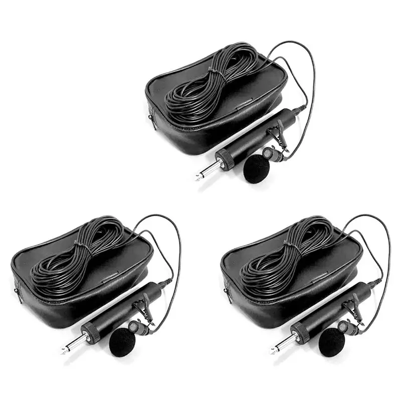 Classic-3Pcs 6.5Mm Microphone Mic For Erhu Saxophone Violin Musical Instrument Eco-Friendly Lavalier Lapel Micro