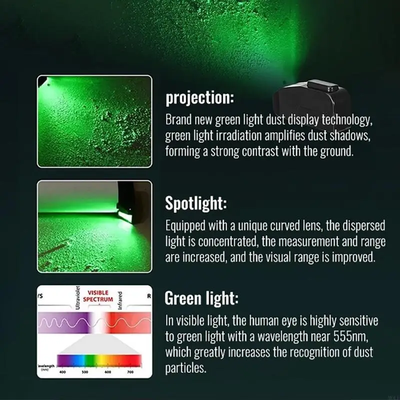 Lâmpada poeira multifuncional missão Molf Lâmpada LED detecção poeira clara Acessórios vácuo ABUUM Adequados para