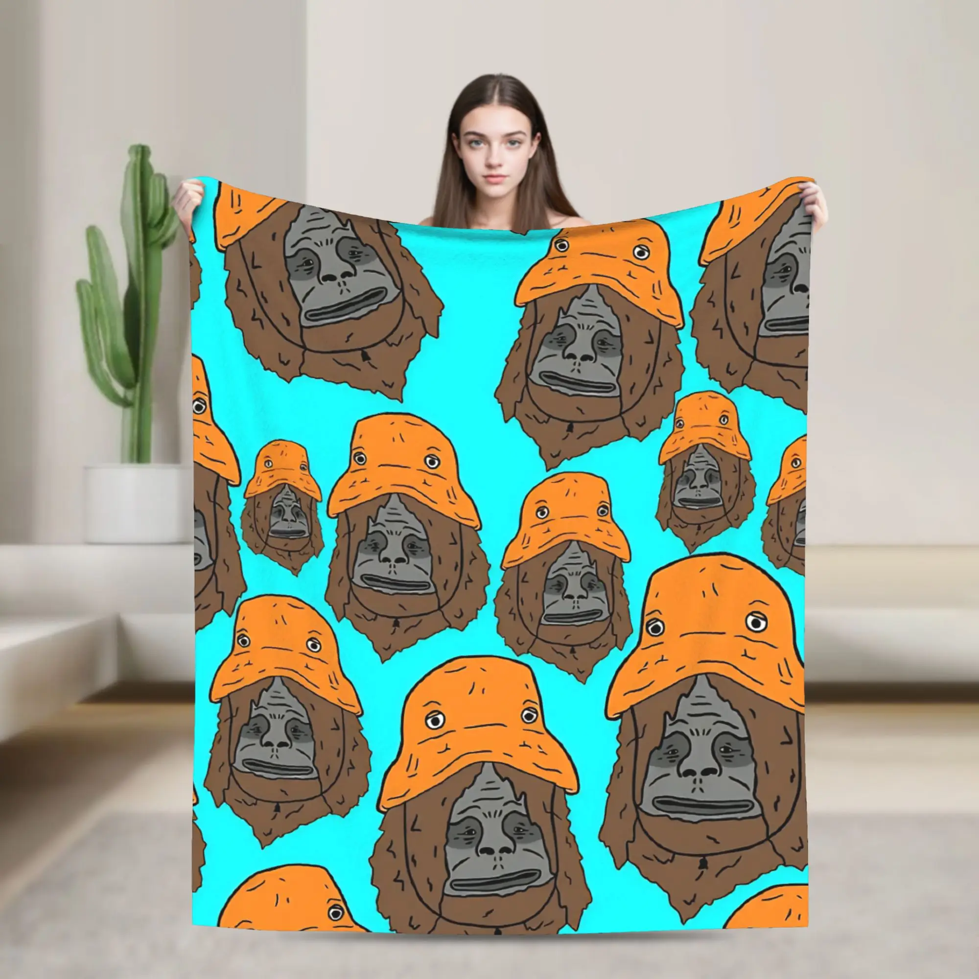 Sassy the Sasquatch Soft Blanket  Child Plush Throw Blanket Aesthetic Couch Chair Flannel Bedspread Sofa Bed Cover