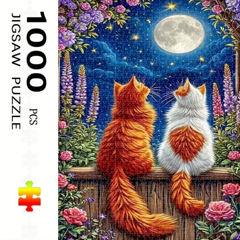 500/1000/1200/2000 PCS Puzzle Animals Cat Jigsaw Puzzles for Challenging Family Activity Games Party Birthday Gift