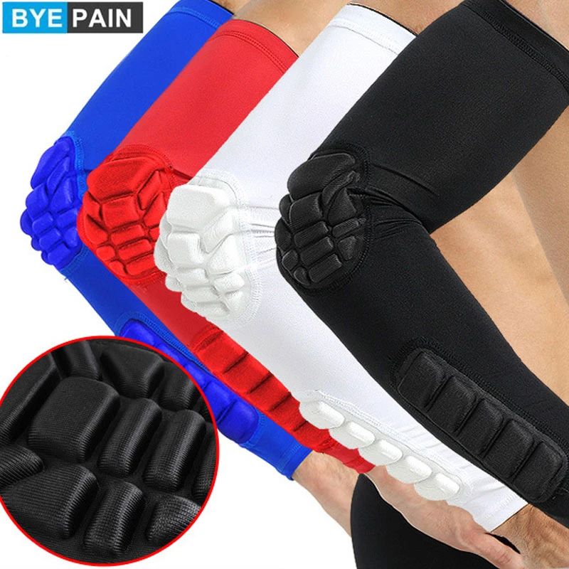 

BYEPAIN 1Pcs/2Pcs Sports Elbow Pads Crash Proof Brace Compression Protector Gear for Volleyball Basketball Baseball Football