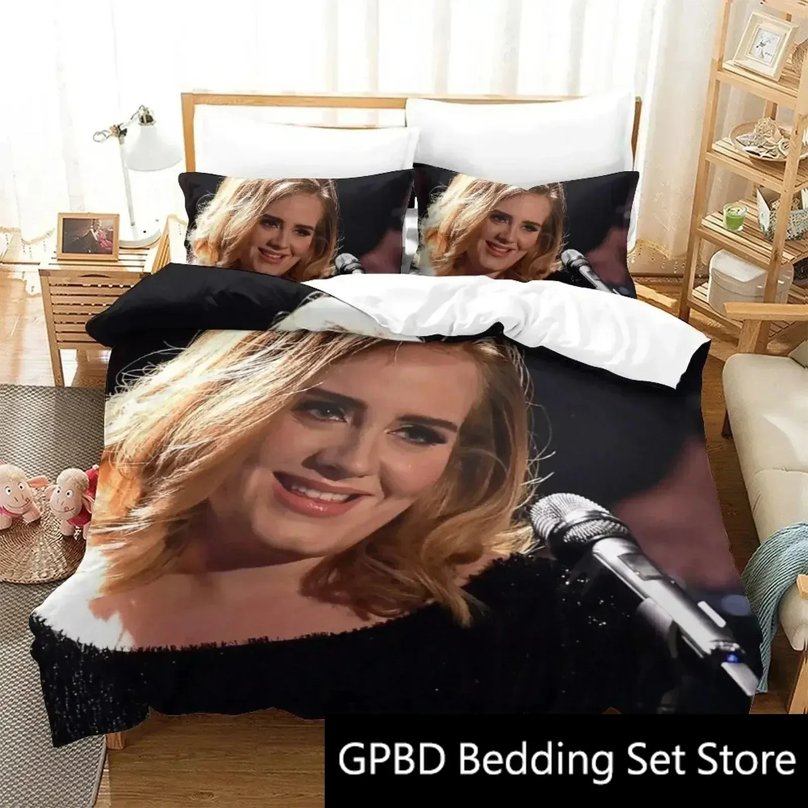 3D Print Adele Adkins MBE Bedding Set Boys Girls Twin Queen King Size Duvet Cover Pillowcase Bed boys Adult Home Textileextile