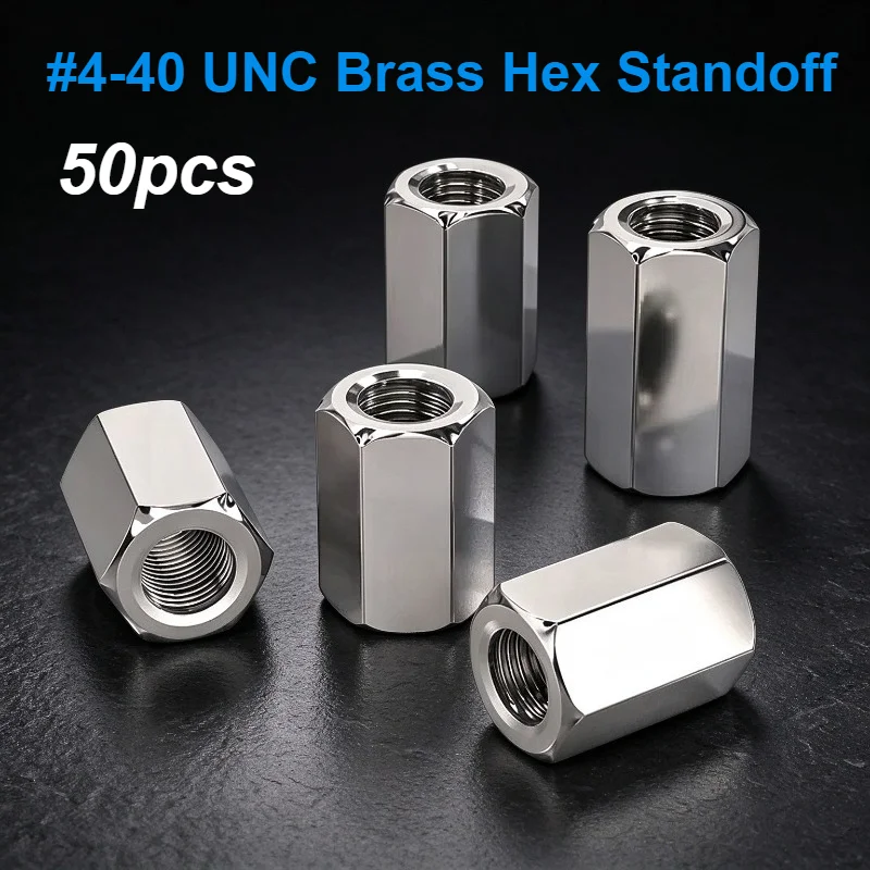 4#-40 UNC Nickle Plated Female To Female Copper Spacers Hexagonal PCB Standoff Spacer RS232 VGA DB Screw Bolt Computer Screw