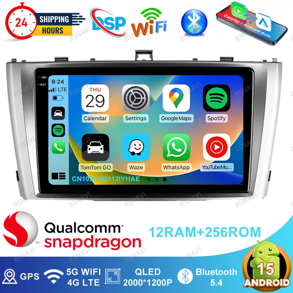

Android 15 Car Radio For Toyota Avensis T27 2009 - 2015 Qualcomm DSP BT Stereo DVD Navigation Viedo Player Autoradio 5G WIFI GPS