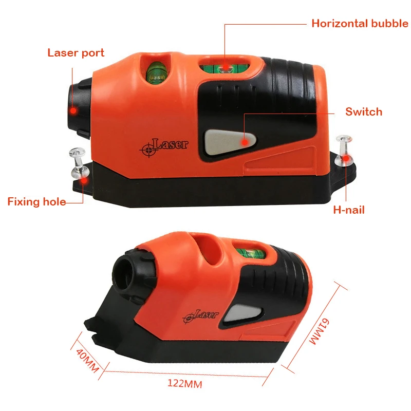 Imagem -02 - Mini Vertical Espírito Nível Ferramenta Níveis Laser Ground Deco Laser Reto Sharp Linha Ferramenta de Medição