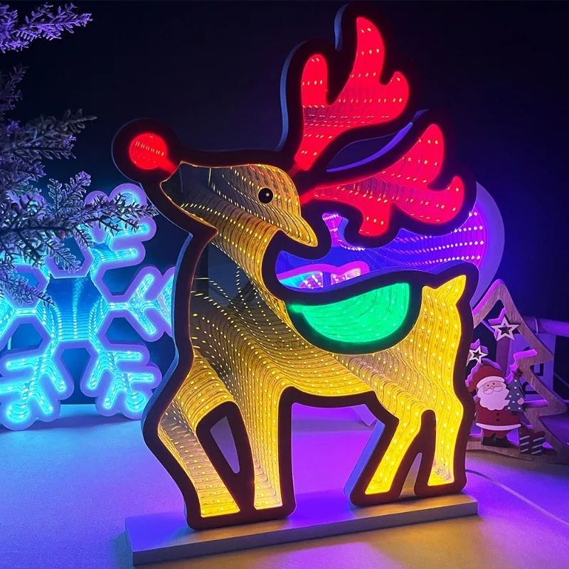 

Tunnel light Christmas atmosphere decorative creative gift Melaleuca mirror abyss light decorative