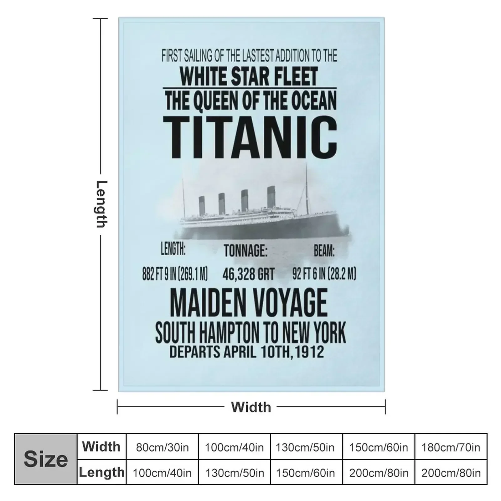 Titanic Vintage Poster Cruise Sinking Ship Atlantic Ocean Voyage Throw Blanket Bed linens Flannel Soft Plaid Blankets