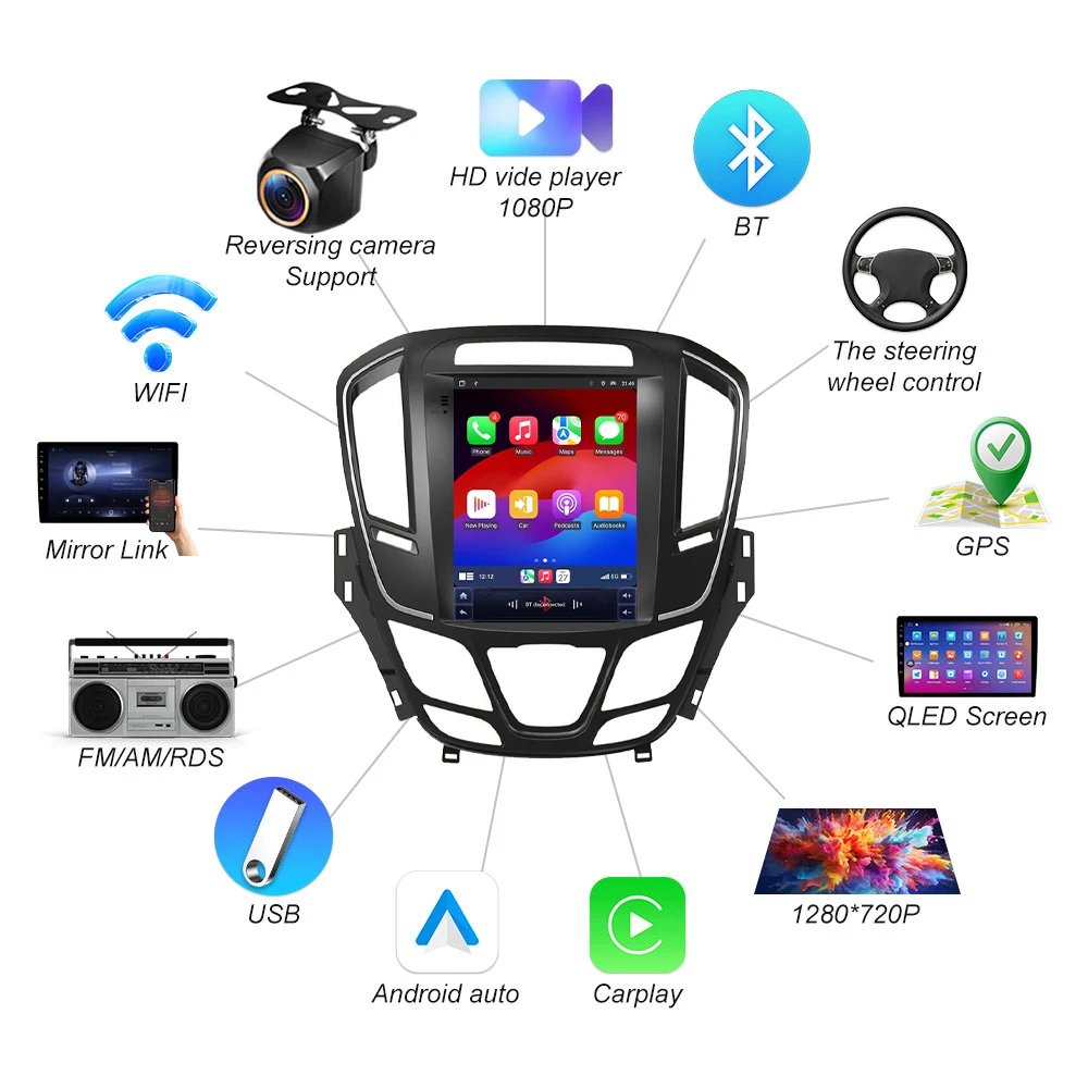 9.7 Inch Android 16 For Opel Insignia Buick Lacrosse Regal 2014-2018 Gps For Tesla Style Wireless Carplay Auto Gps Navigation 5g - view 5