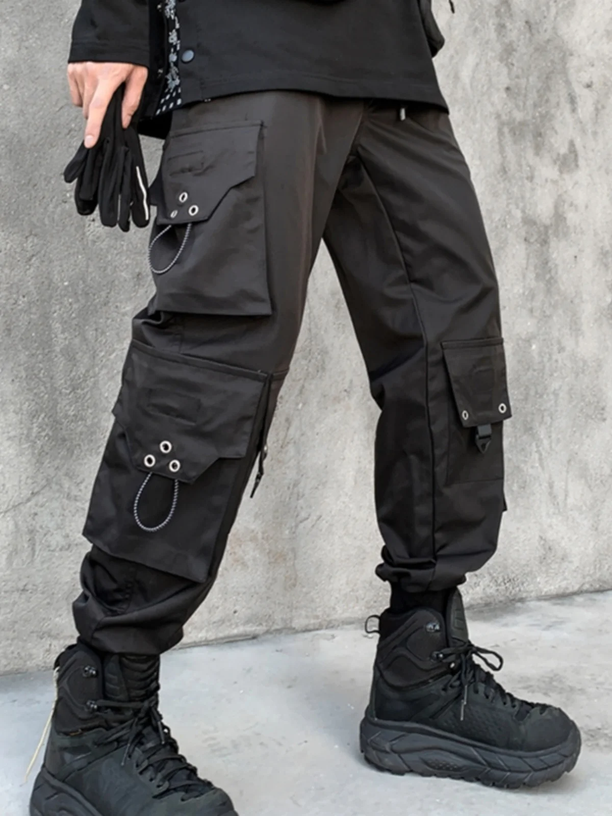 

Осень-зима, свободная посадка на подкладке, мужская рабочая одежда, брюки-карго, длинные брюки High Street, модная уличная одежда