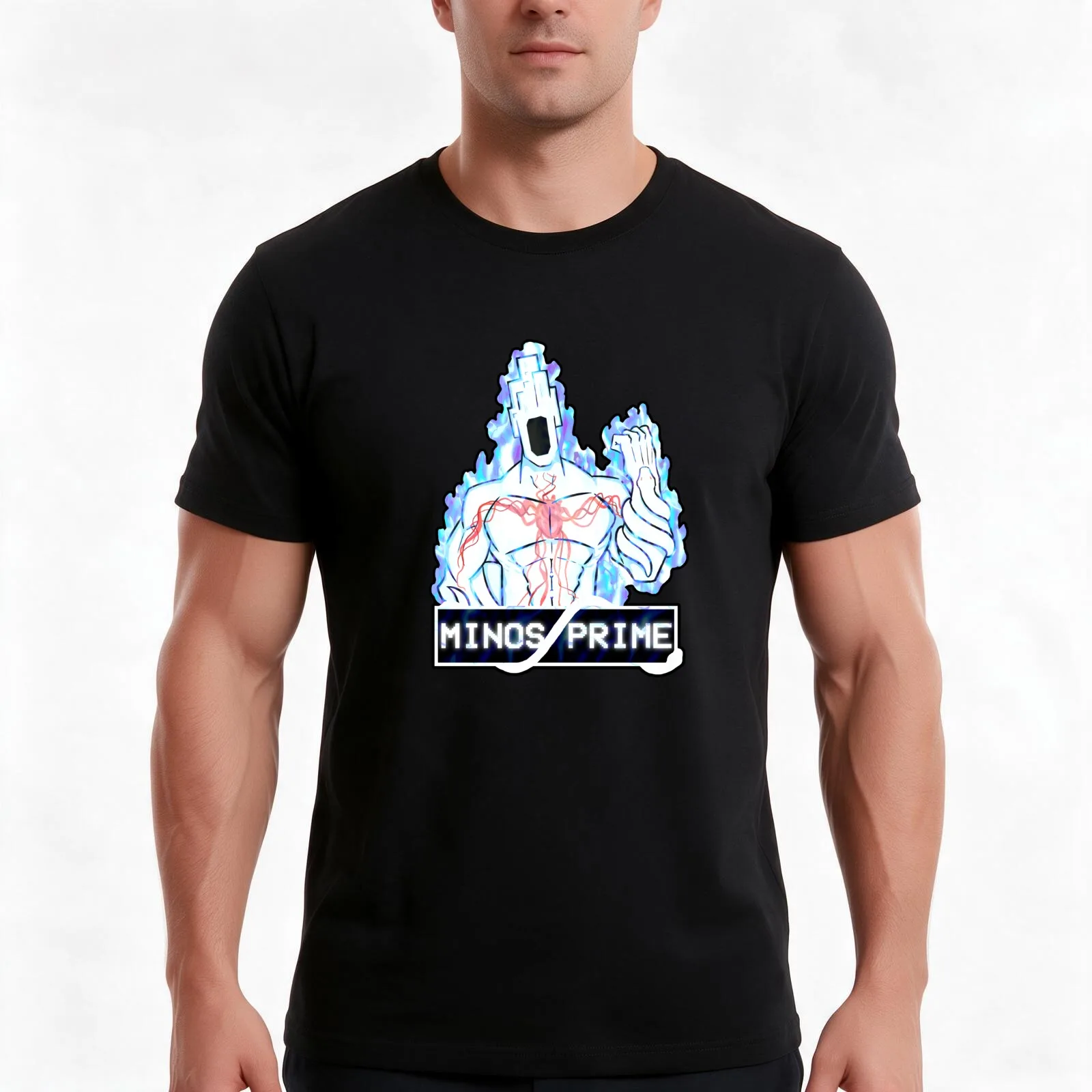 ULTRAKILL MINOS PRIME FANART T-Shirt, Summer Casual Cotton Tee, Oversized Streetwear Tops, Vintage Graphic Print, 100% Cotton