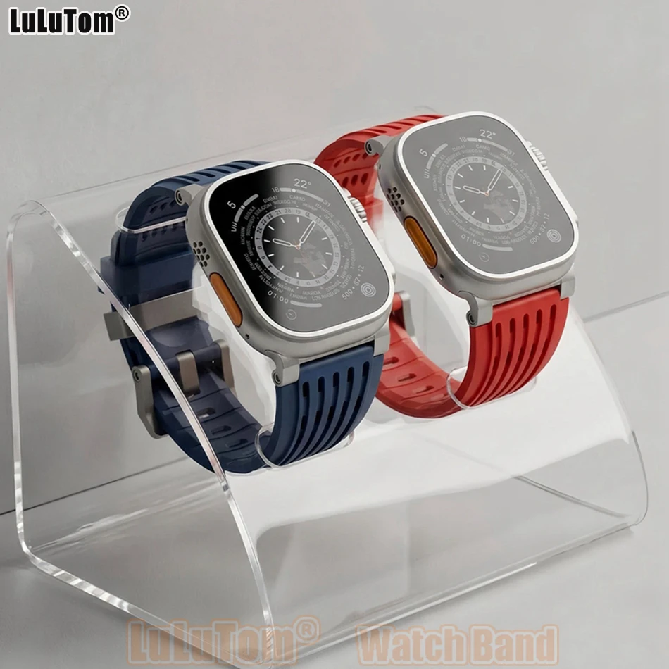 

Rugged Rubber Band for Apple Watch Ultra 3/2/1 Ultra 49mm Series 11 10 46/45/44/42mm SE 9 8 7 6 5 4 Sport Strap with Metal Clasp