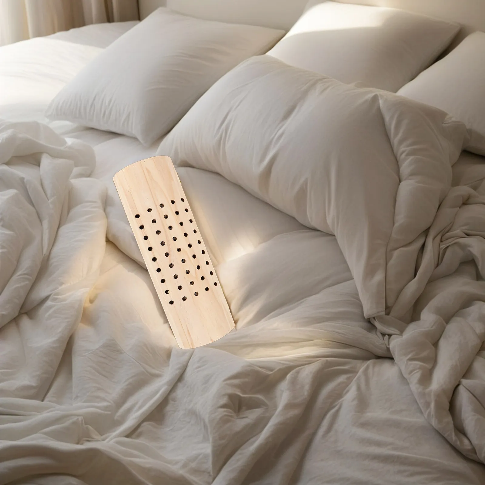 Bamboo Sleeping Moxibustion Pillow Cervical Support Firm Structure Perforated Design Neck Comfort Pillow Home Sauna Office Use