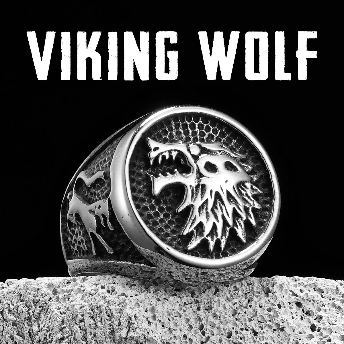 Viking Wolf Animal Men Rings Stainless Steel Women Jewelry Vintage Punk Rock Cool Stuff Fashion Accessories Gift Wholesale