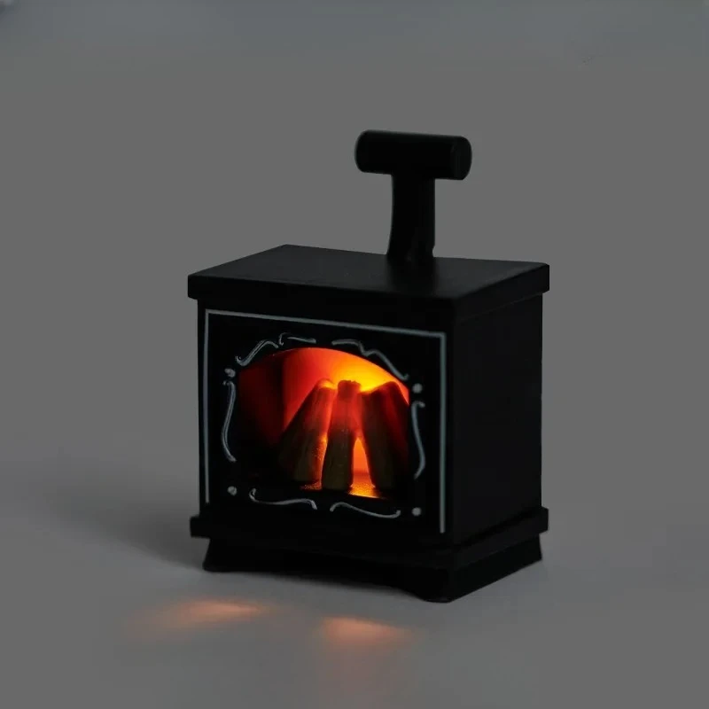 1PC Fireplace Design Luminescent Night Light Hearth Inspired Glowing Holiday Illumination Gift LED Vintage Fireplace Decoration