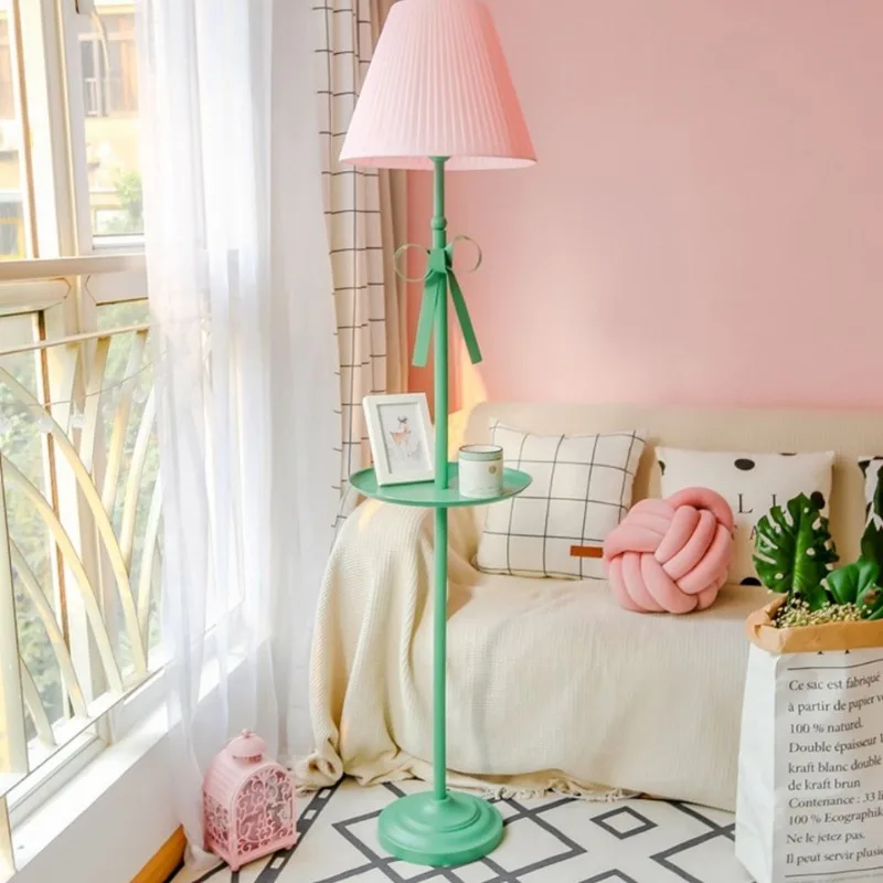 Nordic French New Chinese Luxury Metal Remote LED Eye Care Warm Light Floor Lamp Living Room Bedroom
