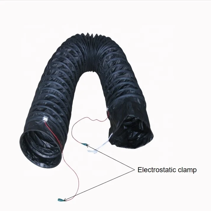 16 Inch Conductive Explosion Proof Flex Ducting Fire Retardant Anti Static Conductive PVC Flexible Duct