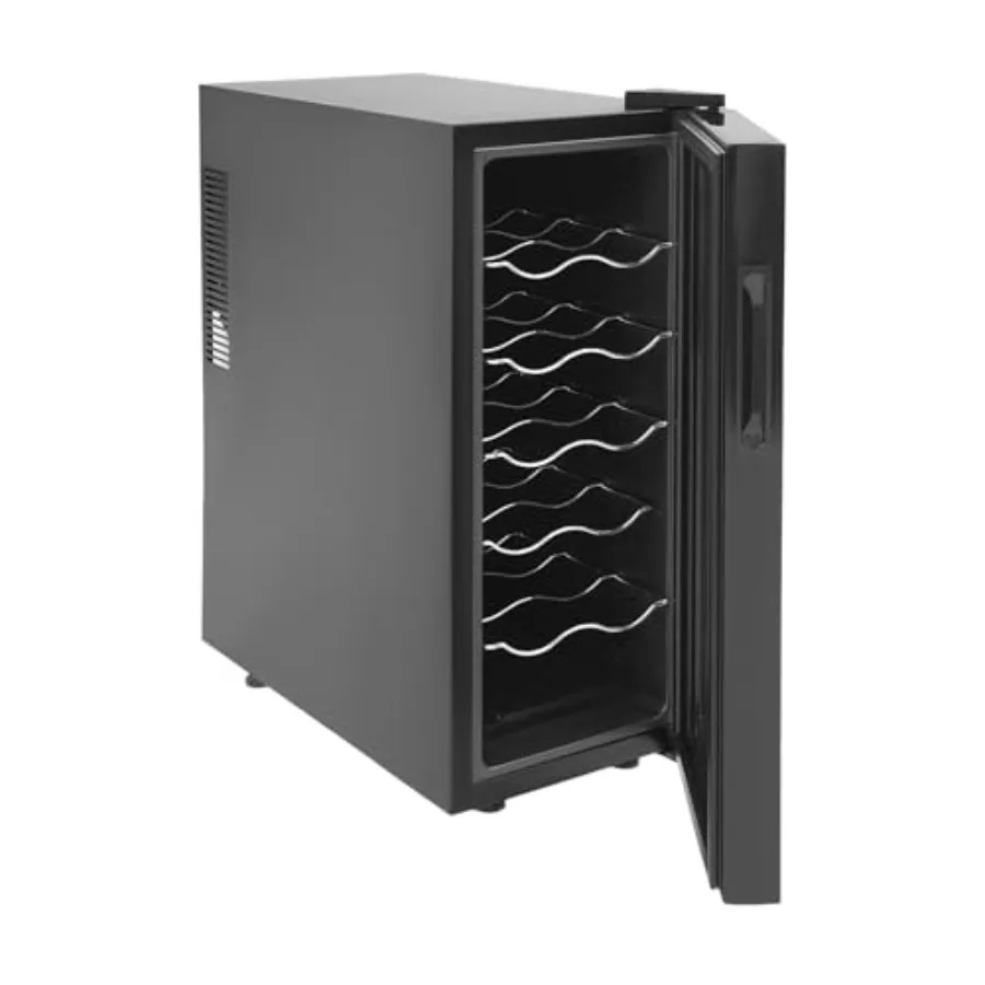 

Винный холодильник на 12 бутылок, отдельностоящий, со стеклянной дверцей, цифровым дисплеем температуры, для красного и белого вина