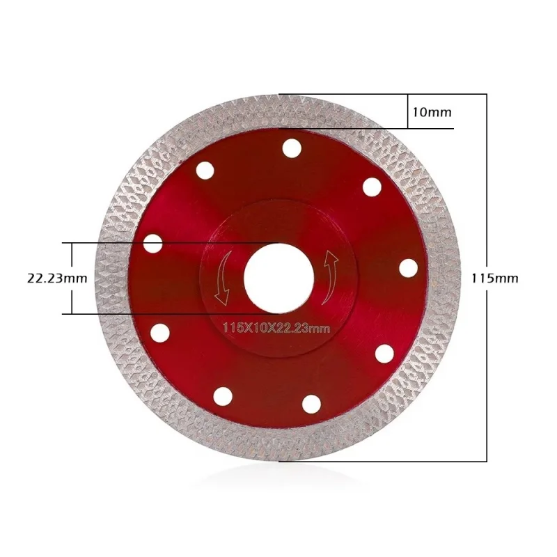 Disque de lame de coupe à sec en diamant, céramique de porcelaine, grès fin turbo pour marbre, 105mm, 115mm, 125mm, 1PC