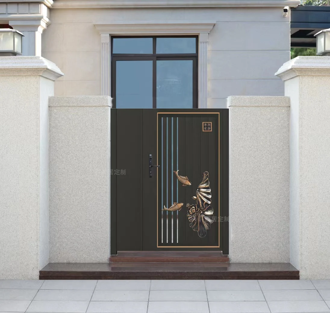 

Stainless steel aluminum painted gold door outdoor villa courtyard garden door