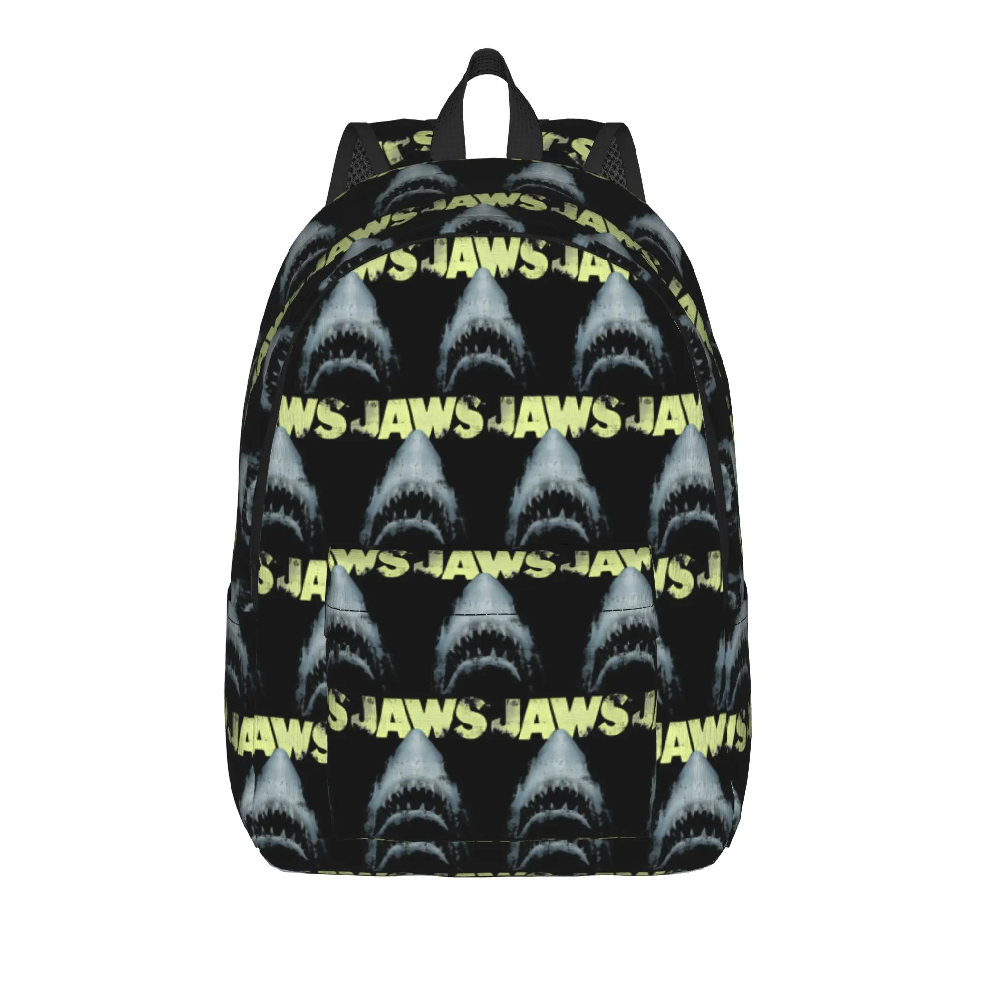 Jaws Photo Negative Distressed Poster Backpack Boy Girl Backpacks Polyester Streetwear School Bags Camping Designer Rucksack