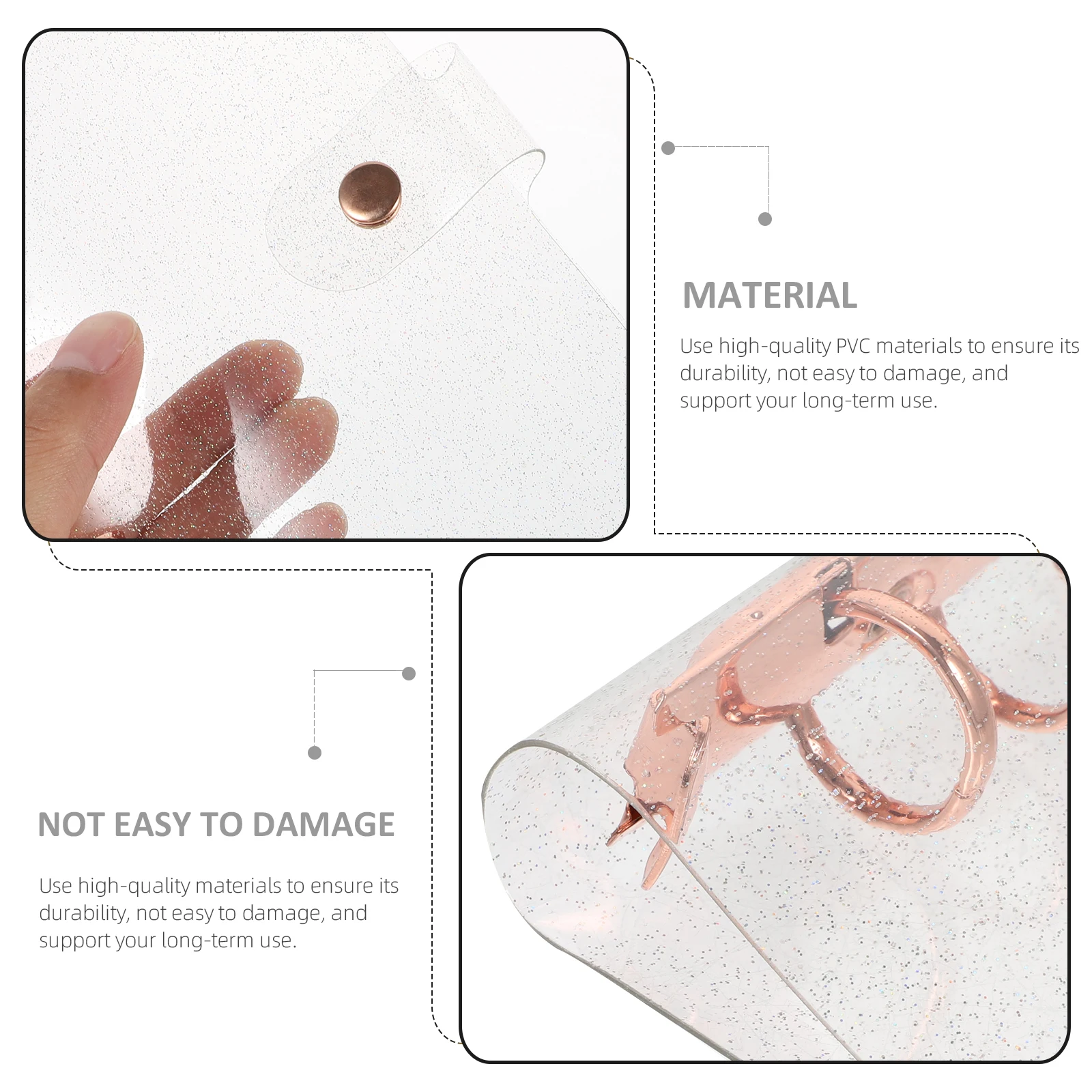 

Glitter PVC Diary Cover Notebook Case A6 6 Holes Handbooks Protective Notepad Covers Lightweight Office School Use