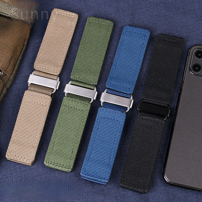 Per Bell Ross Panerai Cinturini in nylon Tela Durevole Chiusura con gancio e anello Cinturino per orologio da uomo in nylon resistente all'usura 22mm 24mm