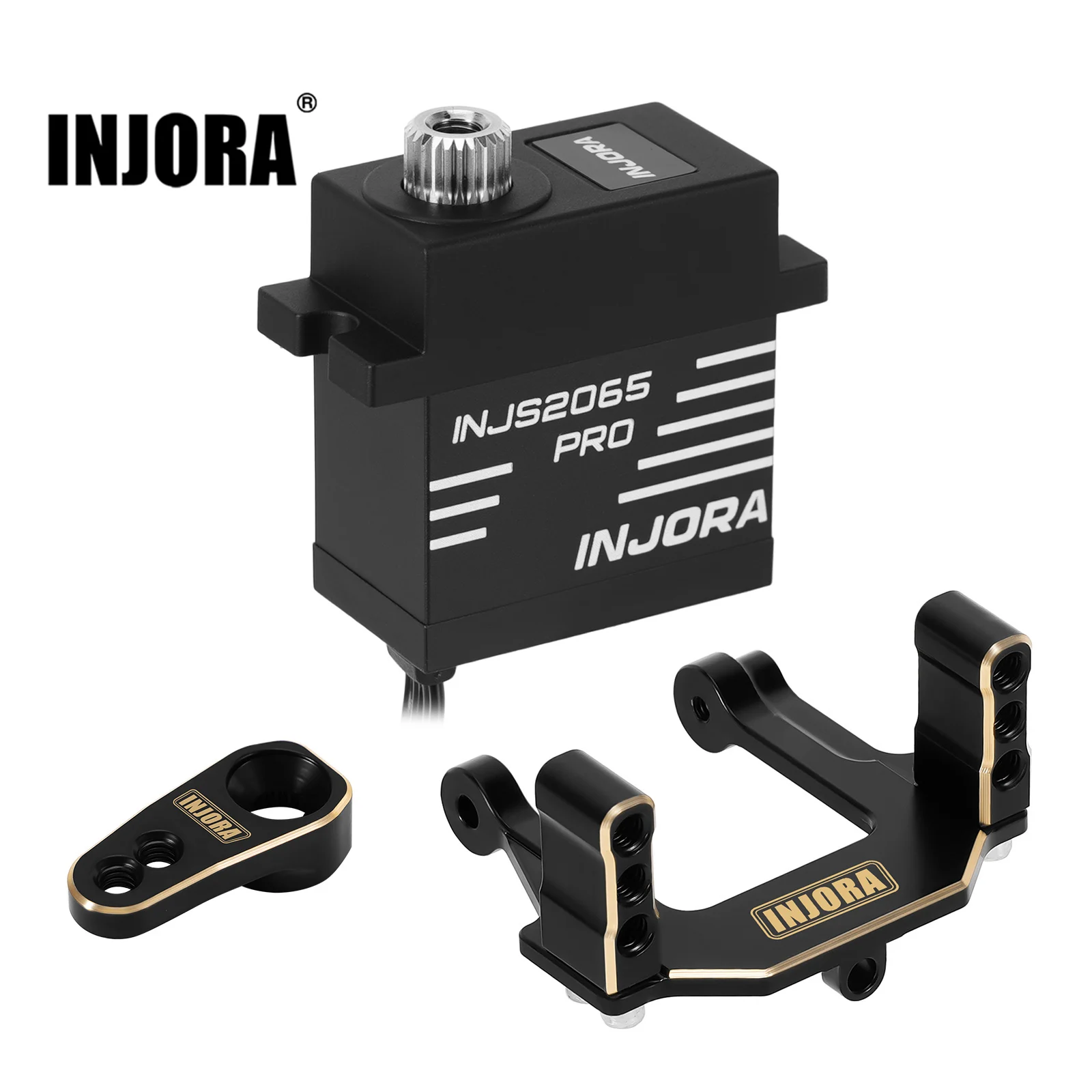 INJORA INJS2065 PRO 9KG Waterproof 2065 Servo with Brass Mount & Horn for 1/18 Redcat Ascent-18