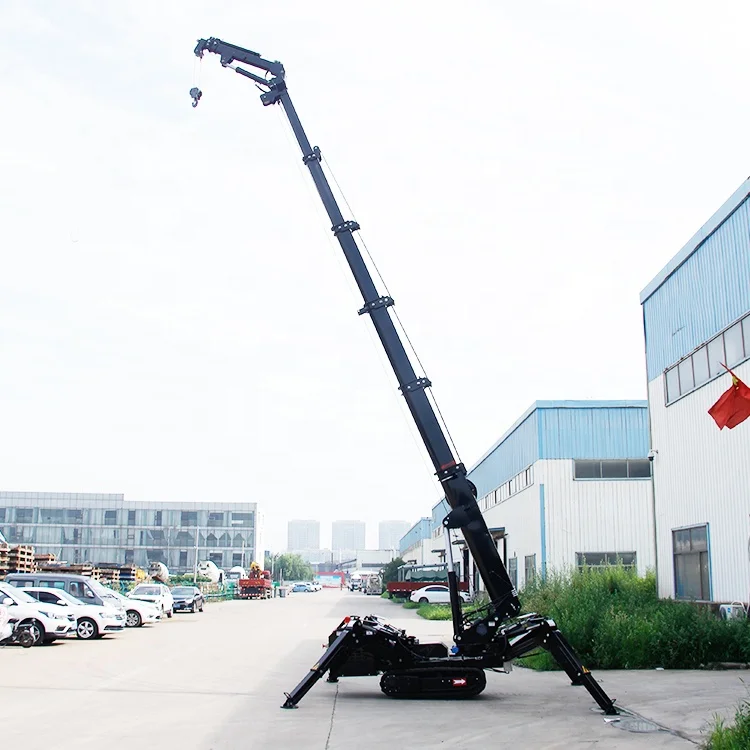 Diesel 8ton Folding Construction Portable Crane Lifting Equipment Remote Control Spider Crane Lifting Crane for Sale