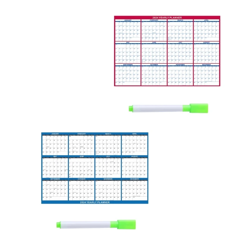 

2024 Erasable Wall Calendar Double-Sided 12 Month Annual Yearly Wall Planner Dropship