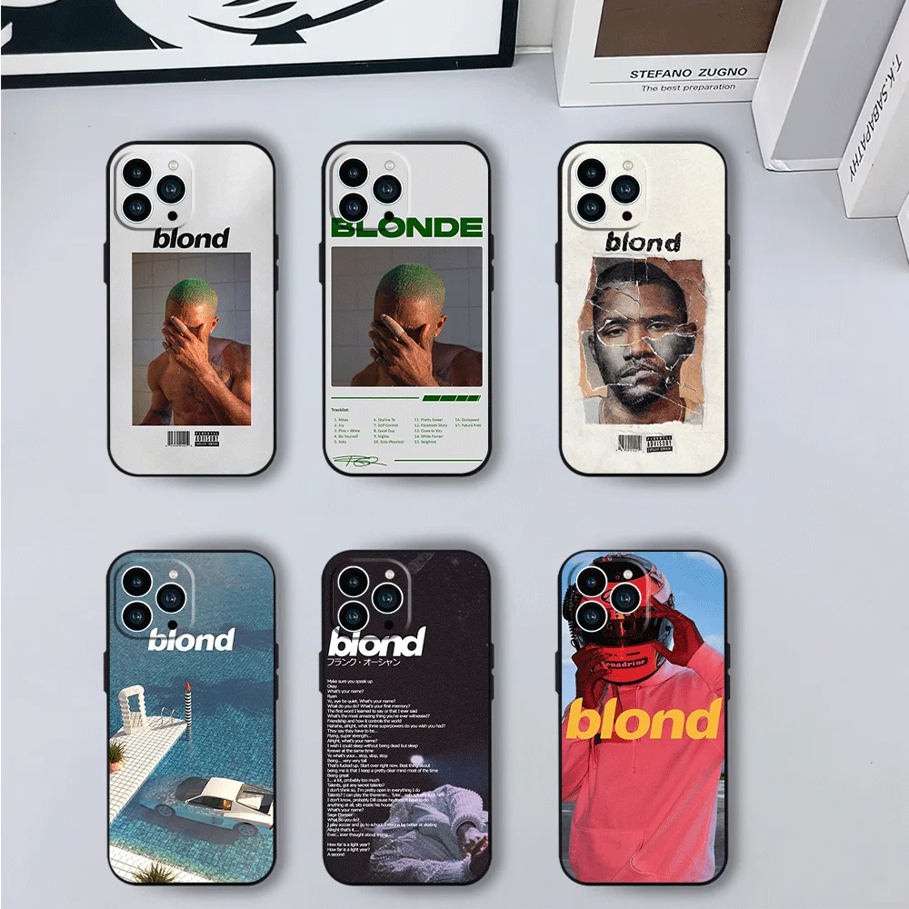 F-Frank Blonde Oceans Phone Case for iPhone 12 11 13 14 15 16 Max Pro Plus Black Soft Silicone Cover