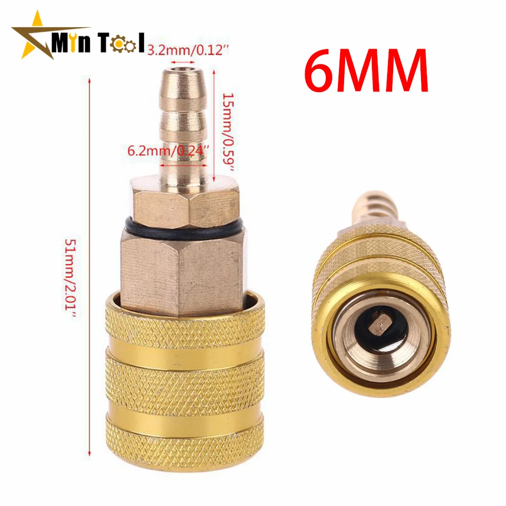 6mm/ 8mm Car Tire Valve Clip Pump Nozzle Clamp Solid Brass Connector Air Chuck Inflator Pump Adapter Hardware Accessories